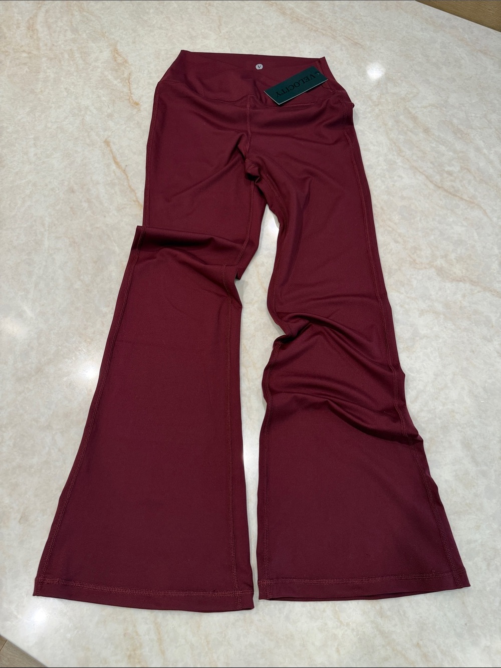 Velocity Burgundy Flared Leggings
